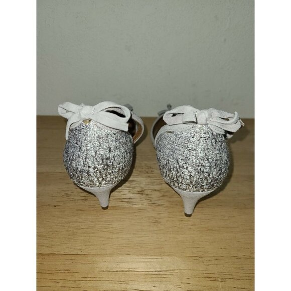 NINA ORIGINALS SILVER COLOR BLOCK ANKLE STRAP ADJUSTABLE SHOES SIZE 7.5 - Picture 4 of 6